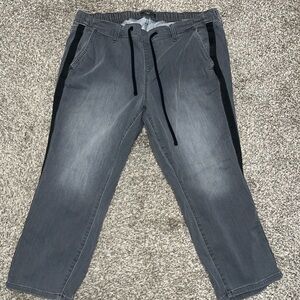 Torrid woman's Charcoal Jeans with Black Stripes